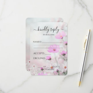 Cartons Réponse Créez Vos Propres Fleurs Roses Délicates Mariage