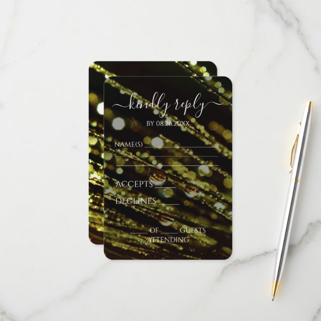 Cartons Réponse Créez votre propre - Bokeh Frosted Branches (Devant/Arrière en situation)