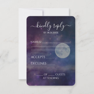 Cartons Réponse Créez Votre Propre Ciel de Nuit Violet Mariage