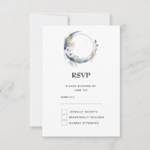 Crescent Bleu Lune avec Mariage Fleurs Blanches