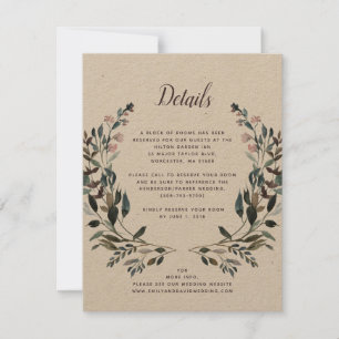 Cartons Réponse Crest jardin Rustic Kraft Mariage Détails de l'h