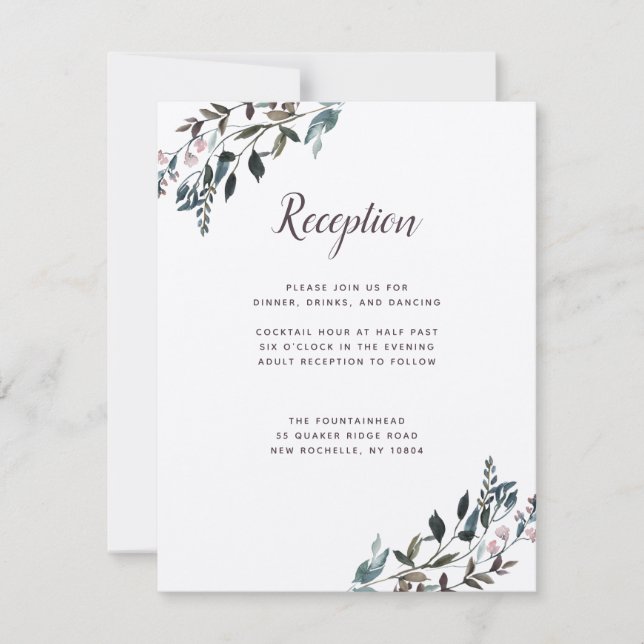 Cartons Réponse Crest jardin | Rustic Kraft Wedding Réception Info (Devant)