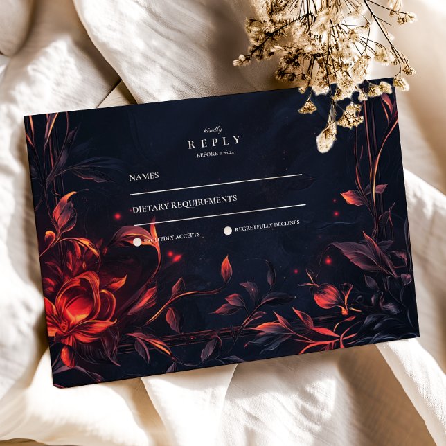 Cartons Réponse Crest Monogram Art Nouveau Floral Mariage (Créateur téléchargé)