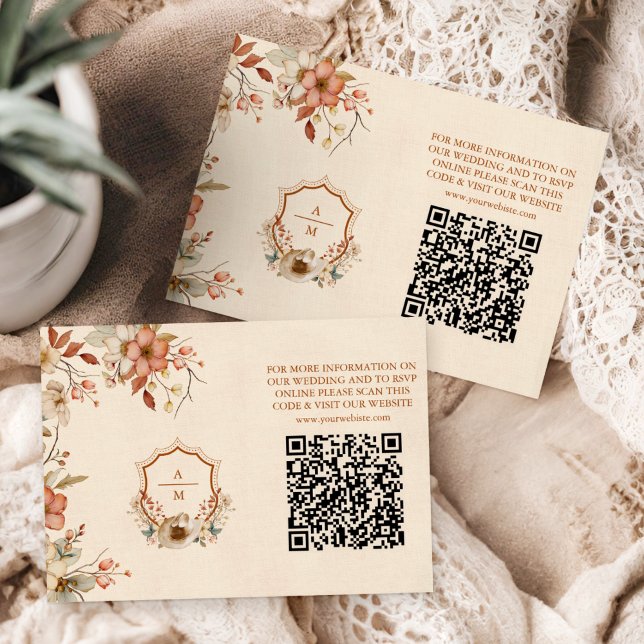 Cartons Réponse Crest Western Pays Bohème Floral Mariage (Créateur téléchargé)