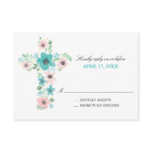 Croix de fleurs d'aquarelle Première communion sai