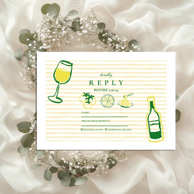 Cartons Réponse Croquis Mariage italien jaune (Créateur téléchargé)