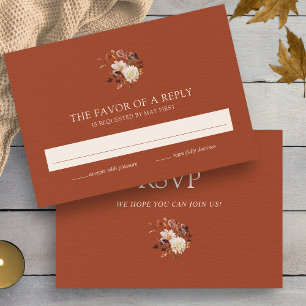 Cartons Réponse Cuivre Chute Terracotta Aquarelle Florale Mariage