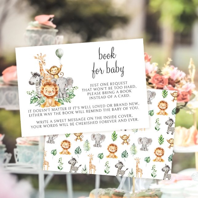 Cartons Réponse Cute Boho Safari Livre pour bébé garçon douche (Créateur téléchargé)