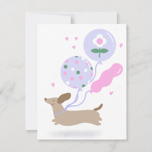 Cartons Réponse Cute Dachshund Weiner Amoureux des chiens Party ro