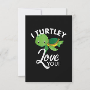 Cartons Réponse Cute Valentines Tortue I Turtley Vous Aime