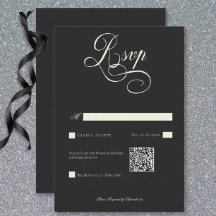 Cartons Réponse Dark Moody Victorian Moon & Sun Mariage QR Code