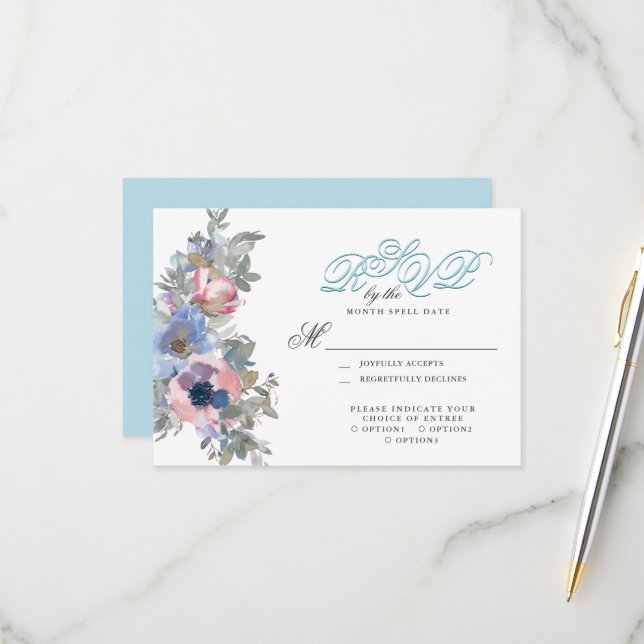 Cartons Réponse De l'ensemble de Mariage de l'appel d'offres dans  (Devant/Arrière en situation)