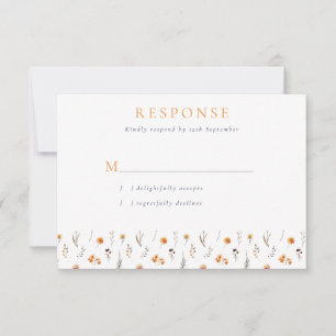 Cartons Réponse Délicat Sunflower d'automne & Mariage Fleur sauvag