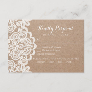 Cartons Réponse Dentelle Papier d'emballage de pays épousant la