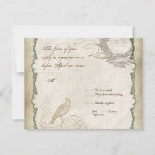 Cartons Réponse Dentelle Vintage des Inséparables français - Aqua 