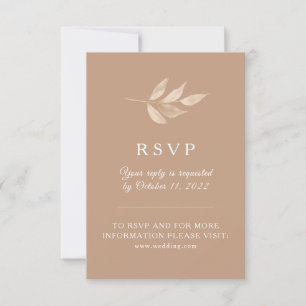 Cartons Réponse Des feuilles velus. Mariage moderne simple taupe