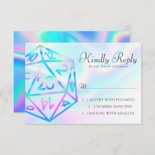 Cartons Réponse Dés RPG Holo Imaginaire Retro Tabletop PnP Gamer