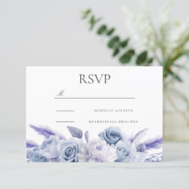 Cartons Réponse Designer Dusty Blue Floral Mariage