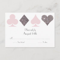 Destinas Vegas Mariage Répondre Card Blush Pink Si