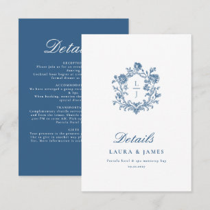 Cartons Réponse Détail de mariage personnalisé avec blason floral 