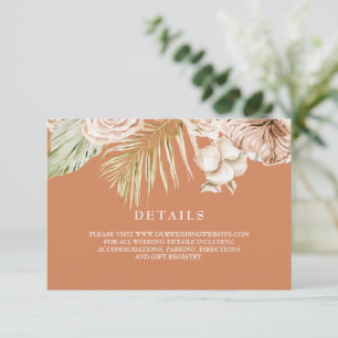 Cartons Réponse Détails de mariage fleurs séchées terracotta Boho