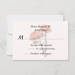 Cartons Réponse Deux oeillets rose et rose