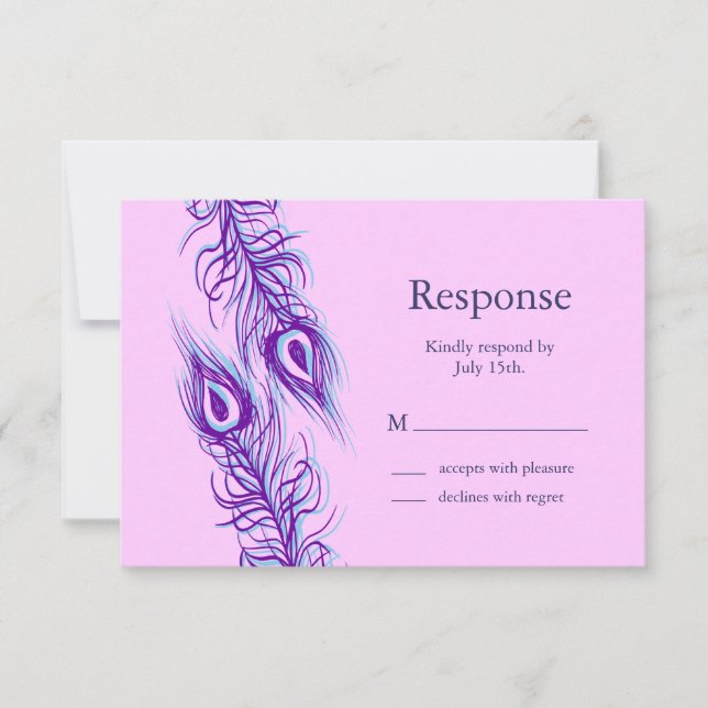 Cartons Réponse Deux plumes de paon (Devant)