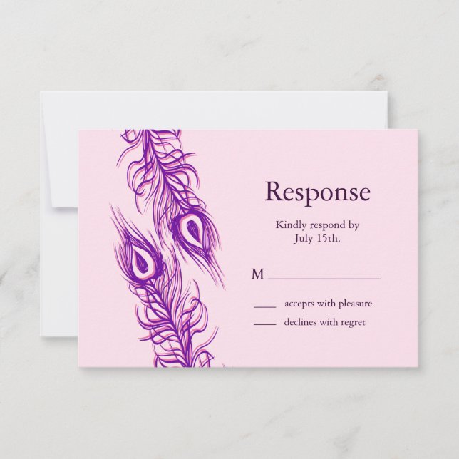 Cartons Réponse Deux plumes de paon (Devant)