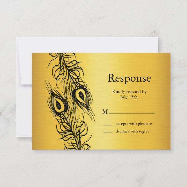 Cartons Réponse Deux plumes de paon (Devant)