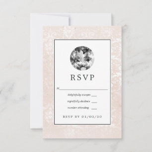 Cartons Réponse Diamant Mariage blanc vintage