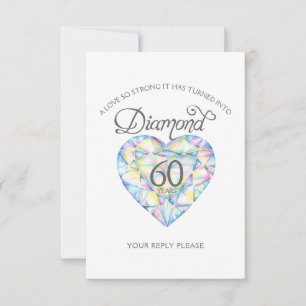 Cartons Réponse Diamond Mariage Anniversaire aquarelle peinture
