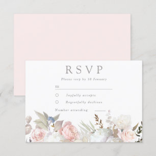 Cartons Réponse Divine Blush & Blanc Floral Mariage moderne