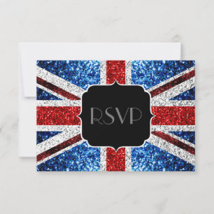 Cartons Réponse Drapeau britannique rouge blanc bleu étincelles ét