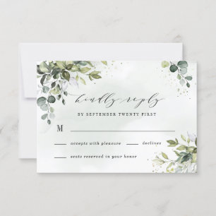 Cartons Réponse Dusty Blue Eucalyptus Vert Mariage Succulent
