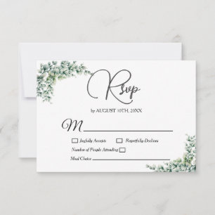 Cartons Réponse Dusty Eucalyptus Wreath Verdure Mariage de feuilla