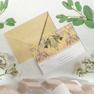 Cartons Réponse Dusty Rose Art Déco Hummingbirds Mariage
