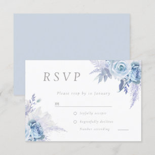 Cartons Réponse Dusty Sky Blue Divine Floral Mariage Tous les évén