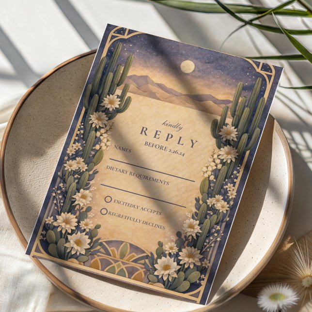 Cartons Réponse Earthy Desert Floral Wedding (Créateur téléchargé)