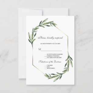 Cartons Réponse Eau verdoyante Mariage géométrique