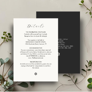 Cartons Réponse Ébène et ivoire Détails du Mariage de code QR ch