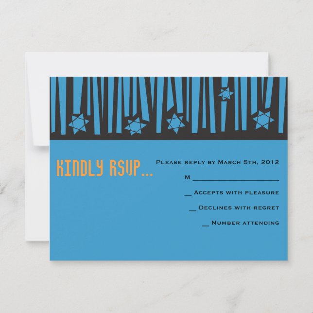 Cartons Réponse ÉCHELLE à la barre d'étoiles Bat mitzvah de répons (Devant)