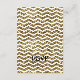 Cartons Réponse Effet Parties scintillant d'or Elegant Chevron Zig