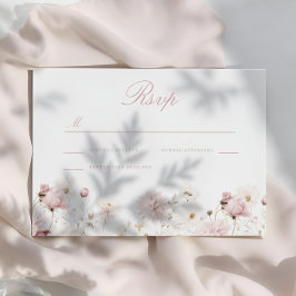 Cartons Réponse Élégance divine : Jardin bleu Mariage floral