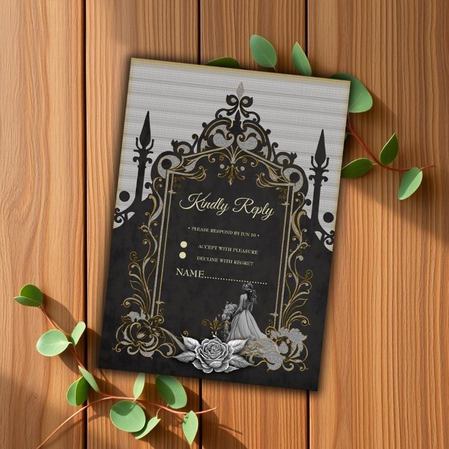Cartons Réponse Elégance en argent et noir. (Créateur téléchargé)
