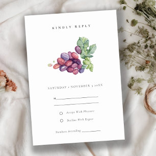 Cartons Réponse Elégant aquarelle Mariage de feuillage de raisin f