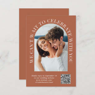 Cartons Réponse Elégant Arc Photo QR Code Mariage en terre cuite