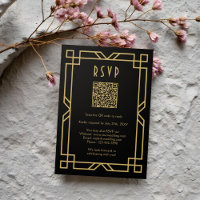 Elégant Art Déco Classique Beige Or Noir QR
