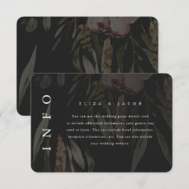 Cartons Réponse Elégant Black Floral Mariage Détails de l'invité