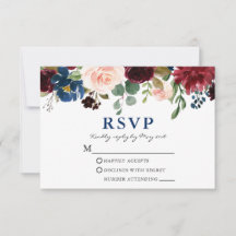 Elégant bleu classique Aquarelle Mariage