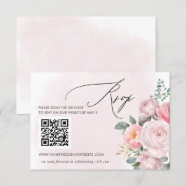 Cartons Réponse Elégant Boho été printemps Blush Floral QR CODE